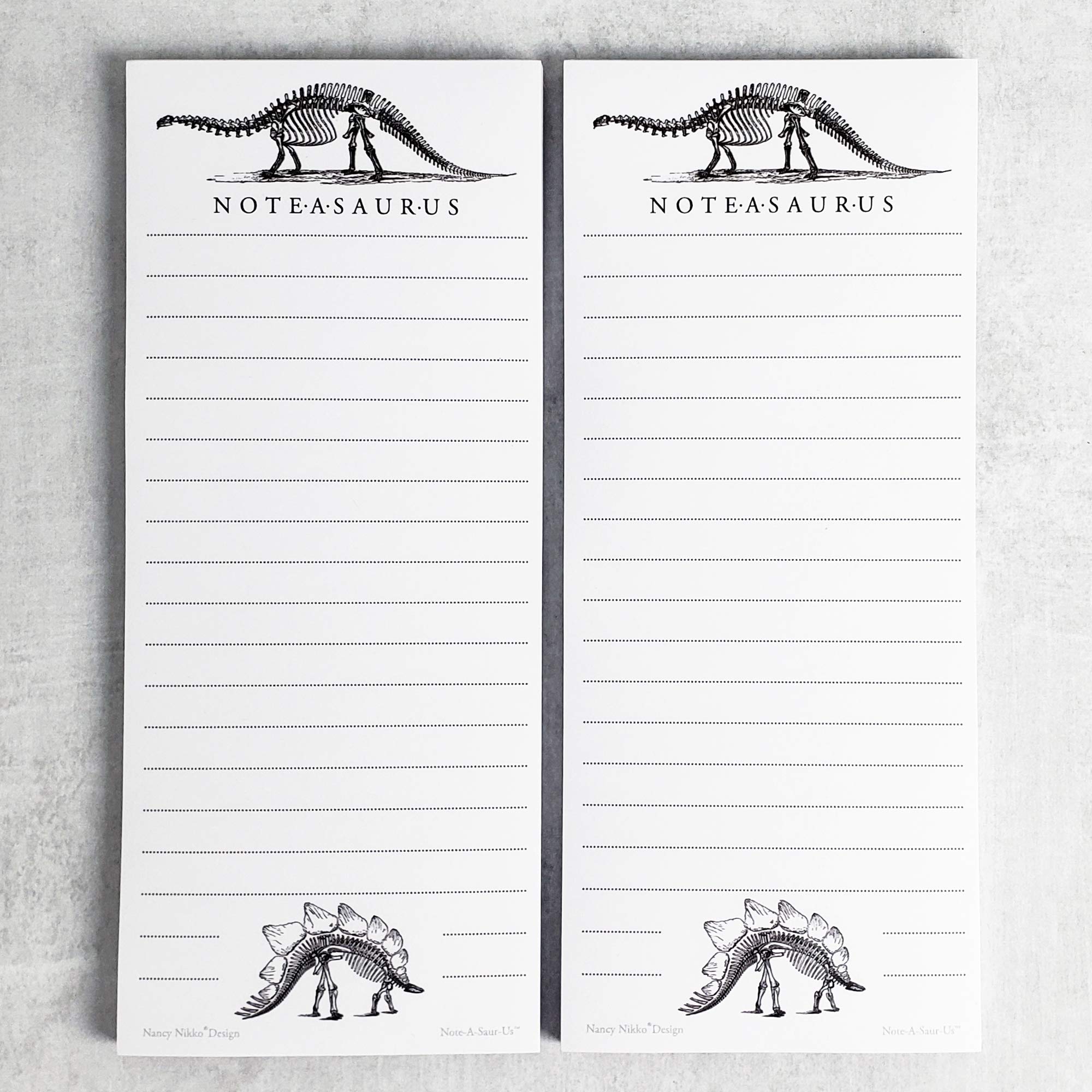 Nancy Nikko Dinosaur Bones Refrigerator Notepads - Set of 2 Magnetic Memo Pads for Kitchen, Office & Home - Dinosaur Theme Grocery Lists, To-Do Notes & Reminders (NOTE-A-SAURUS) - Perfect for Organizing Tasks, Shopping Lists & Family Messages