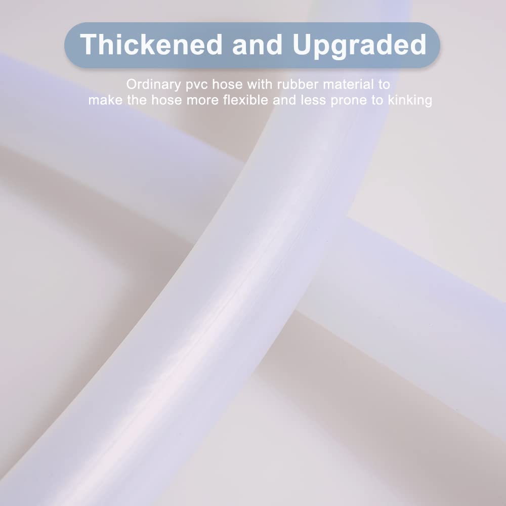 Flexible PVC Latex Tubing - 5/8 Inch ID Highly Elastic Hybrid Vinyl Hose for Water & Air Transport - Frosted White 9.84FT - Perfect for Household, Garden & DIY Projects