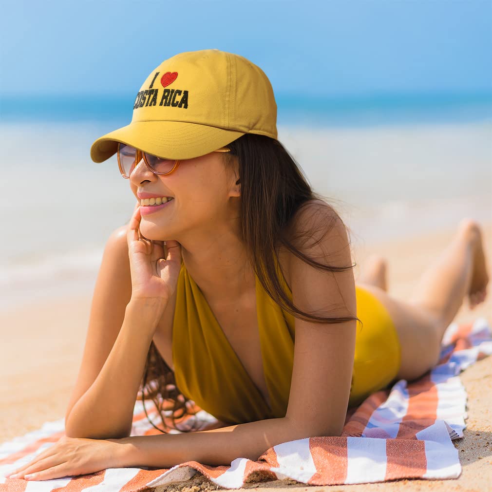 Soft Cotton Twill Baseball Cap - 'I Love Costa Rica' Dad Hat for Men & Women | Casual Outdoor Sun Protection & Travel Accessory