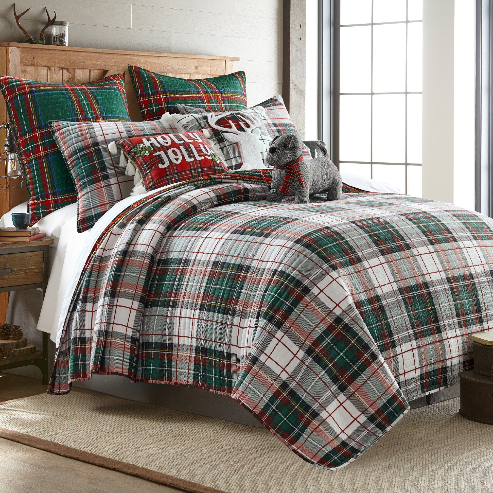 Spencer Plaid Quilt - Soft & Cozy Tartan Pattern Bedspread for Winter Warmth | Perfect for Bedroom Decor, Guest Room, and Cozy Cabin Retreats