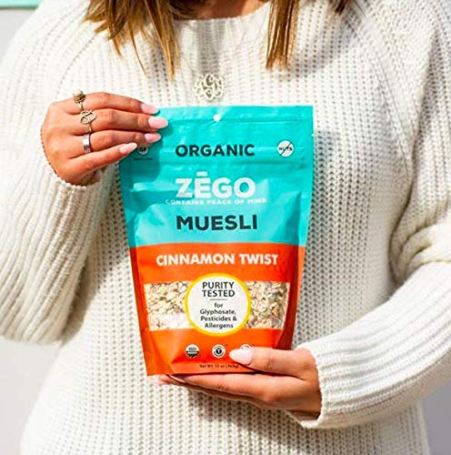Organic Superfood Oatmeal & Muesli - Gluten Free Certified, Cinnamon Flavor, 13oz | Healthy Breakfast, Vegan Snack, Energy Boost for Active Lifestyles