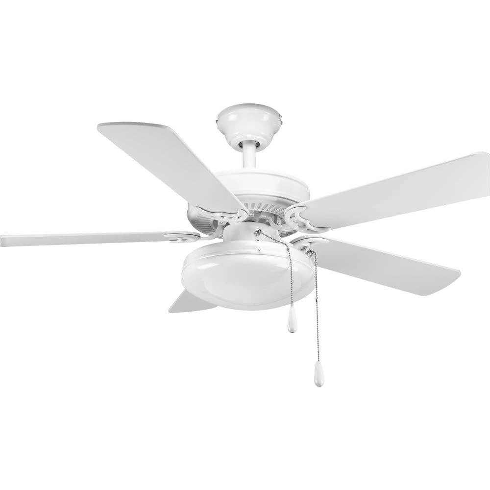 Progress Lighting P2500-09 52-Inch Indoor Ceiling Fan with Light Kit - Modern Flush Mount Design for Bedroom, Living Room & Office