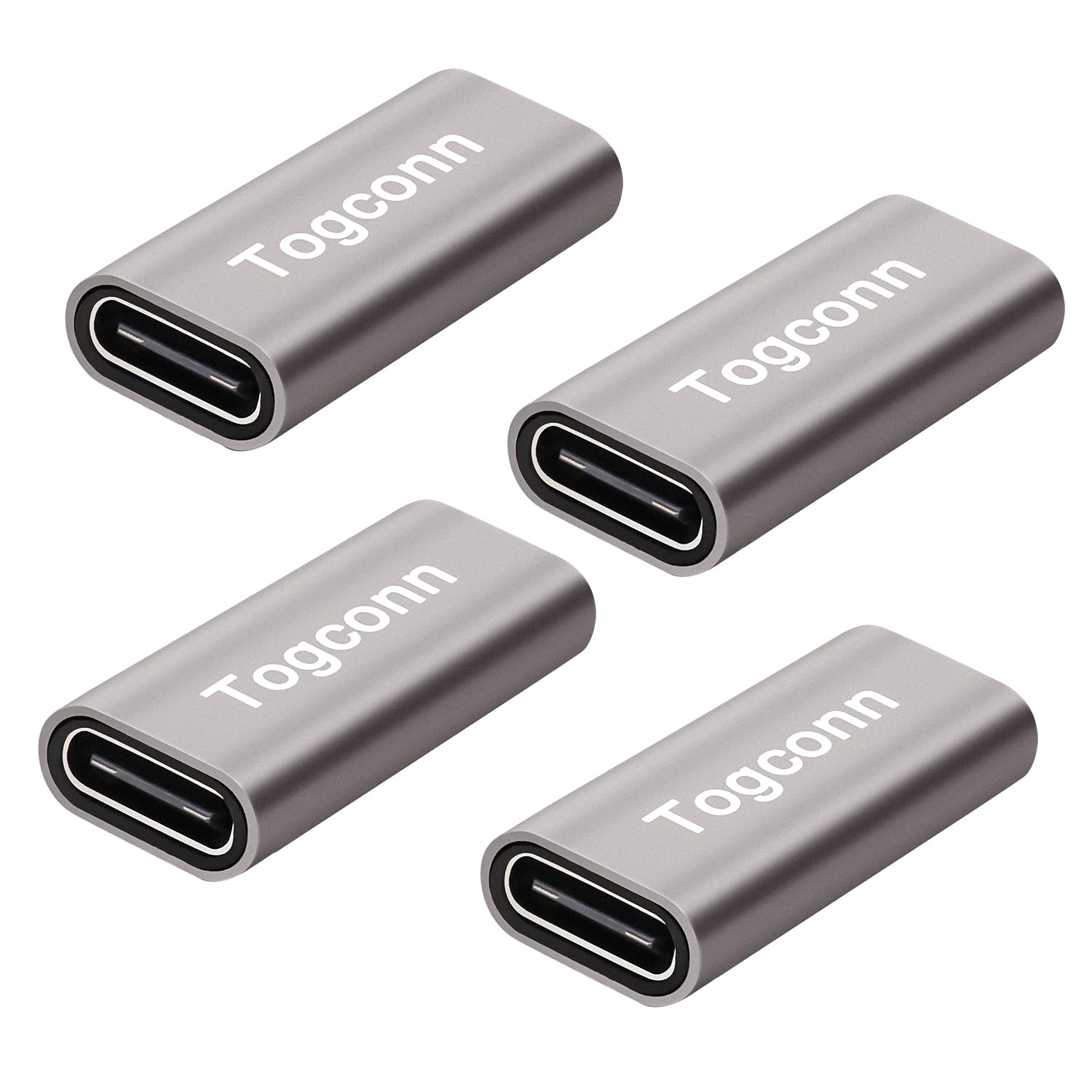 Togconn USB C Female to Female Coupler 4 Pack - USB Type C Extension Adapter for Fast Charging & 10Gbps Data Transfer - Compatible with Smartphones, Laptops & Tablets