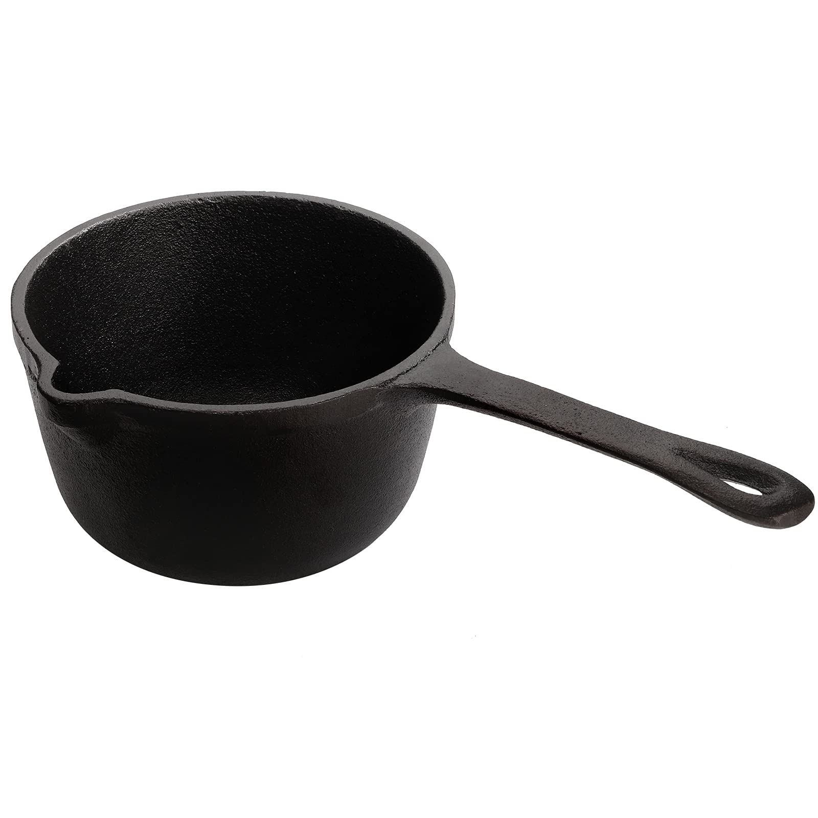 Premium 1 Quart (32 Oz) Cast Iron Basting Pot with Handle - Heavy Duty Sauce Pan for Grilling, Roasting & Oven Cooking - Perfect for Basting Turkey, Steaks & Vegetables - Black