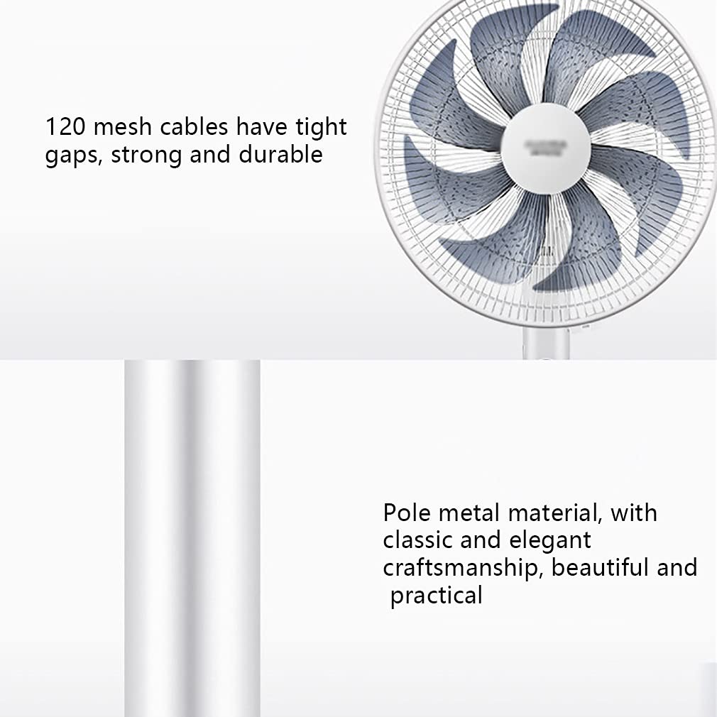 60W Stand Floor Silent Oscillating Fan with Remote - 3 Speed Adjustable Height & Tilt for Bedroom, Living Room & Office Cooling