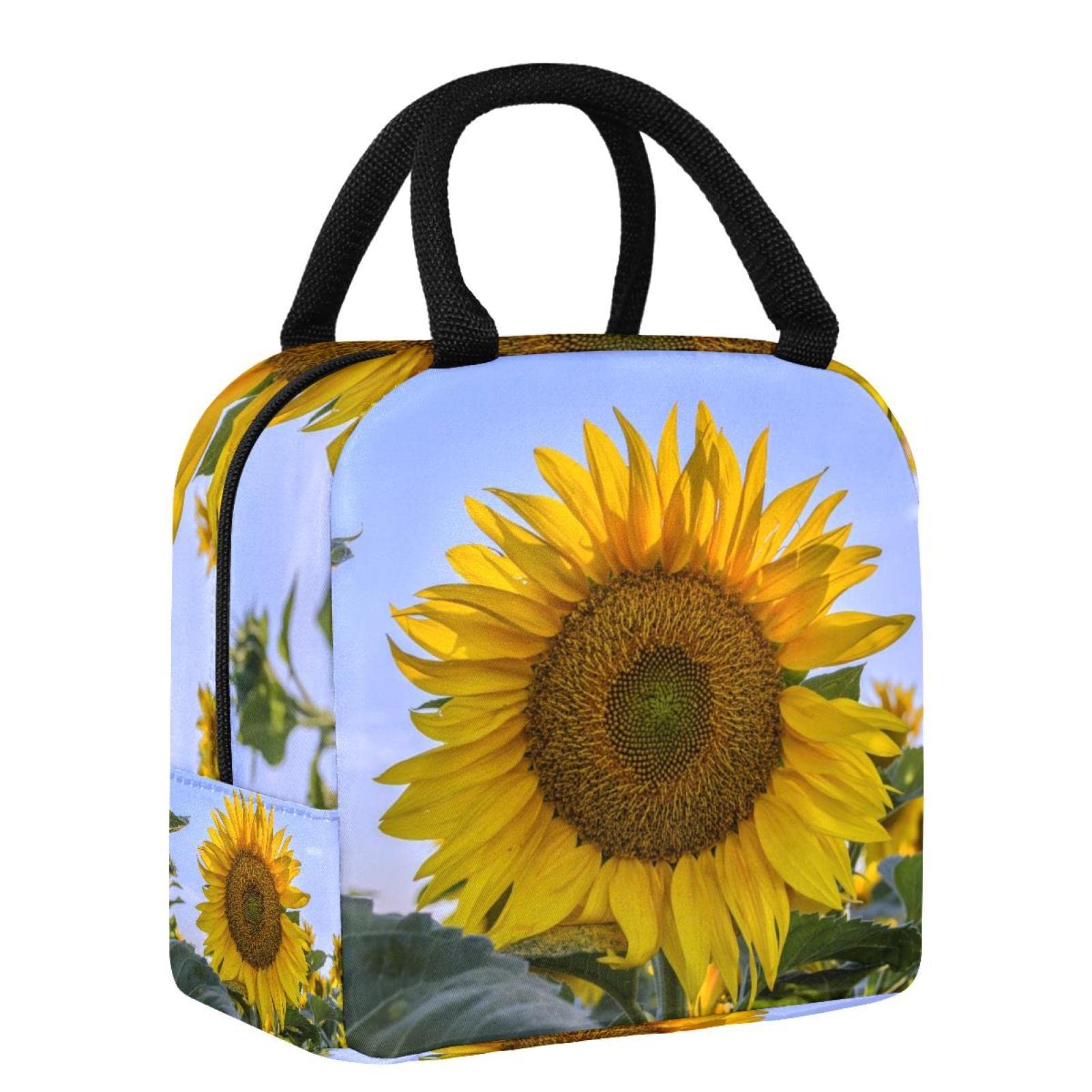 Eco-Friendly Reusable Sunflower Lunch Bag for Office, School, Picnic & Beach - Insulated Meal Tote with Adjustable Strap | Perfect for Work, Outdoor Activities & Daily Use