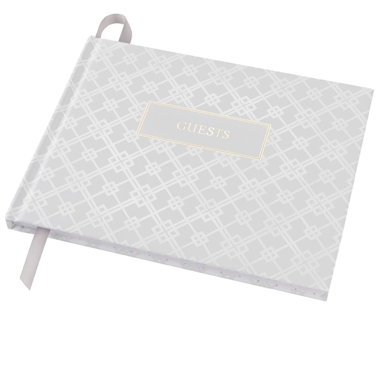 Elegant White & Gold Foil Wedding Guest Book - 9x7 Inch Keepsake for Bridal Showers, Receptions & Anniversary Celebrations - Global Printed Guest Signing Book