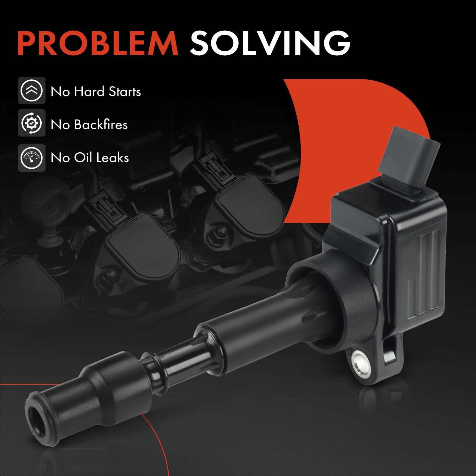 High Performance Ignition Coil Replacement for Hyundai & Kia 2.0L L4 Engine - Fits Elantra 2015-2020, Sonata 2016-2019, Veloster 2019-2021, Forte 2017-2023, Optima 2017-2020, Soul 2020-2024 - Improves Engine Power & Fuel Efficiency for Smooth Driving
