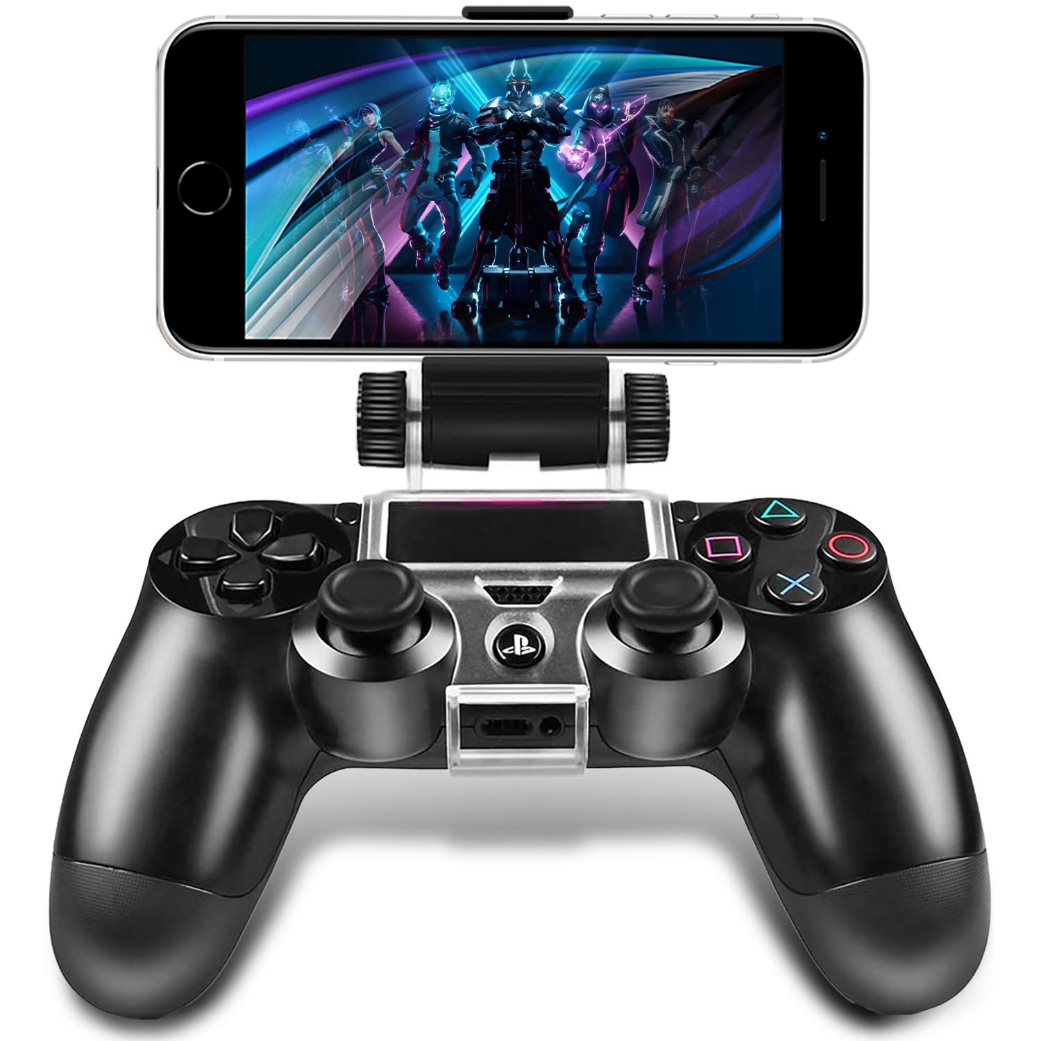 PS4 Controller Phone Mount Holder for PS4 Slim & PS4 Pro - Remote Play Gaming Accessory for Smartphones - Perfect for Mobile Gaming & Streaming