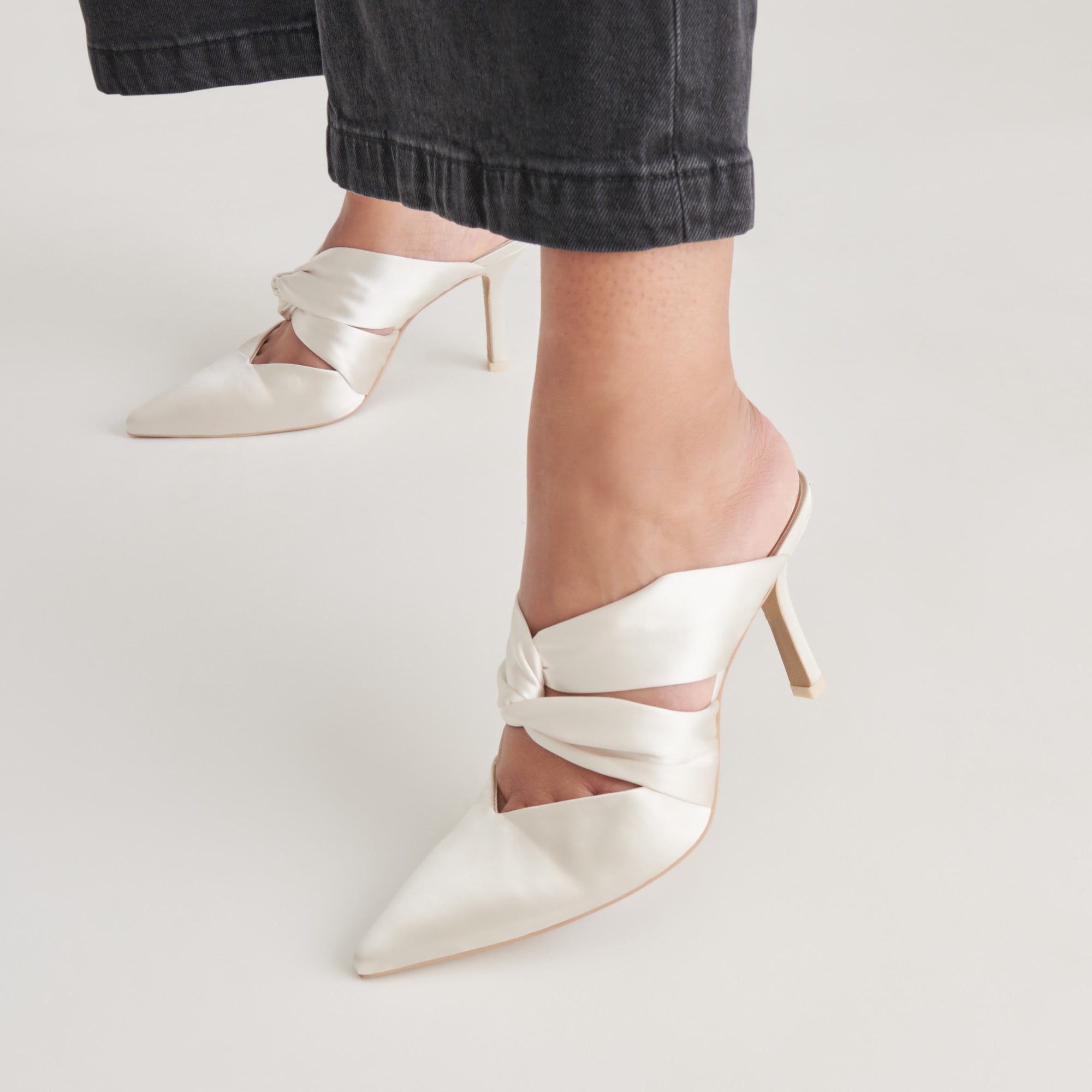 KELSY Women's High Heels - Creme Satin Pumps for Women | Elegant Dress Shoes for Weddings, Parties & Special Occasions