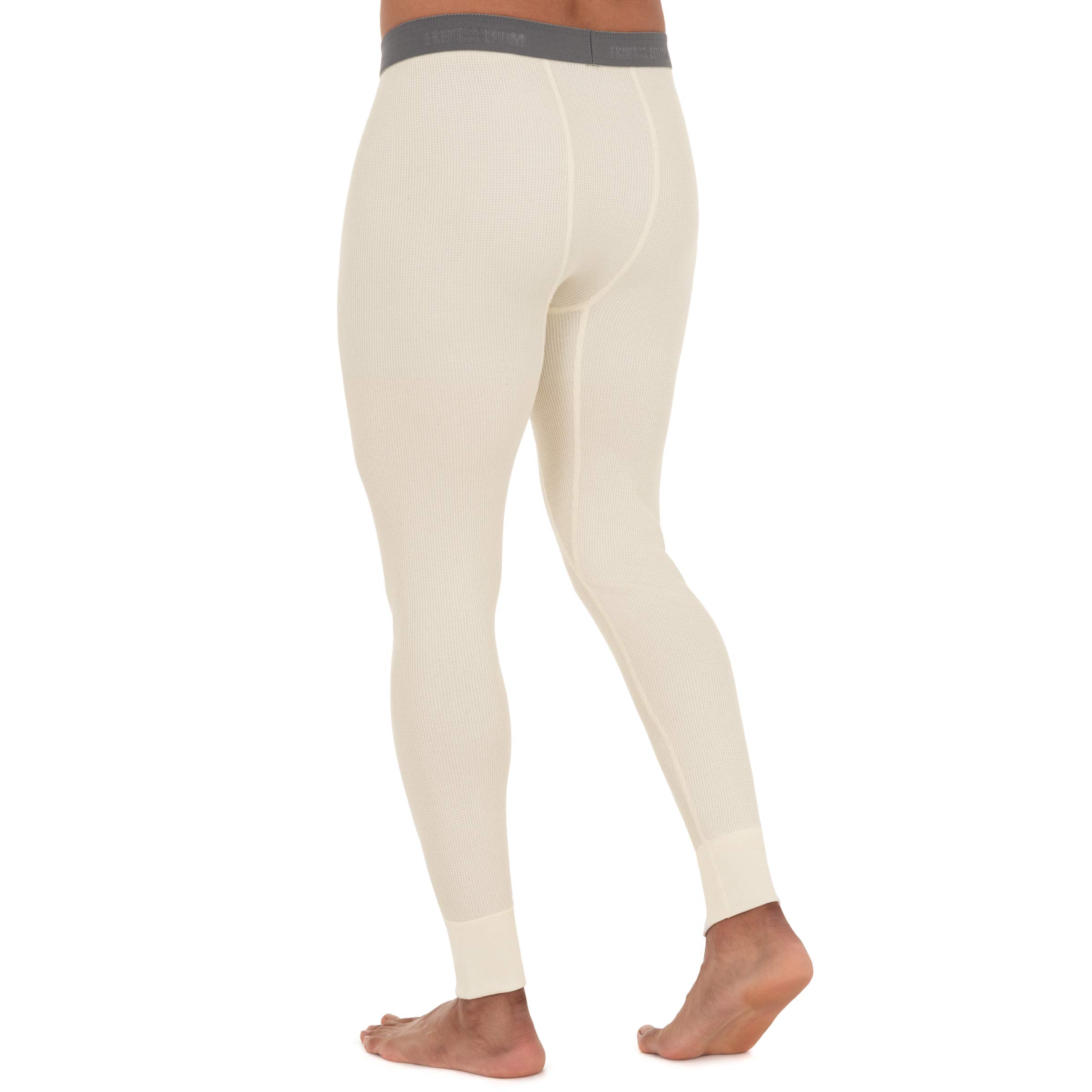 Fruit of the Loom Men's Recycled Premium Waffle Thermal Underwear Long Johns Bottom - Eco-Friendly Warm Base Layer for Winter Camping & Outdoor Activities