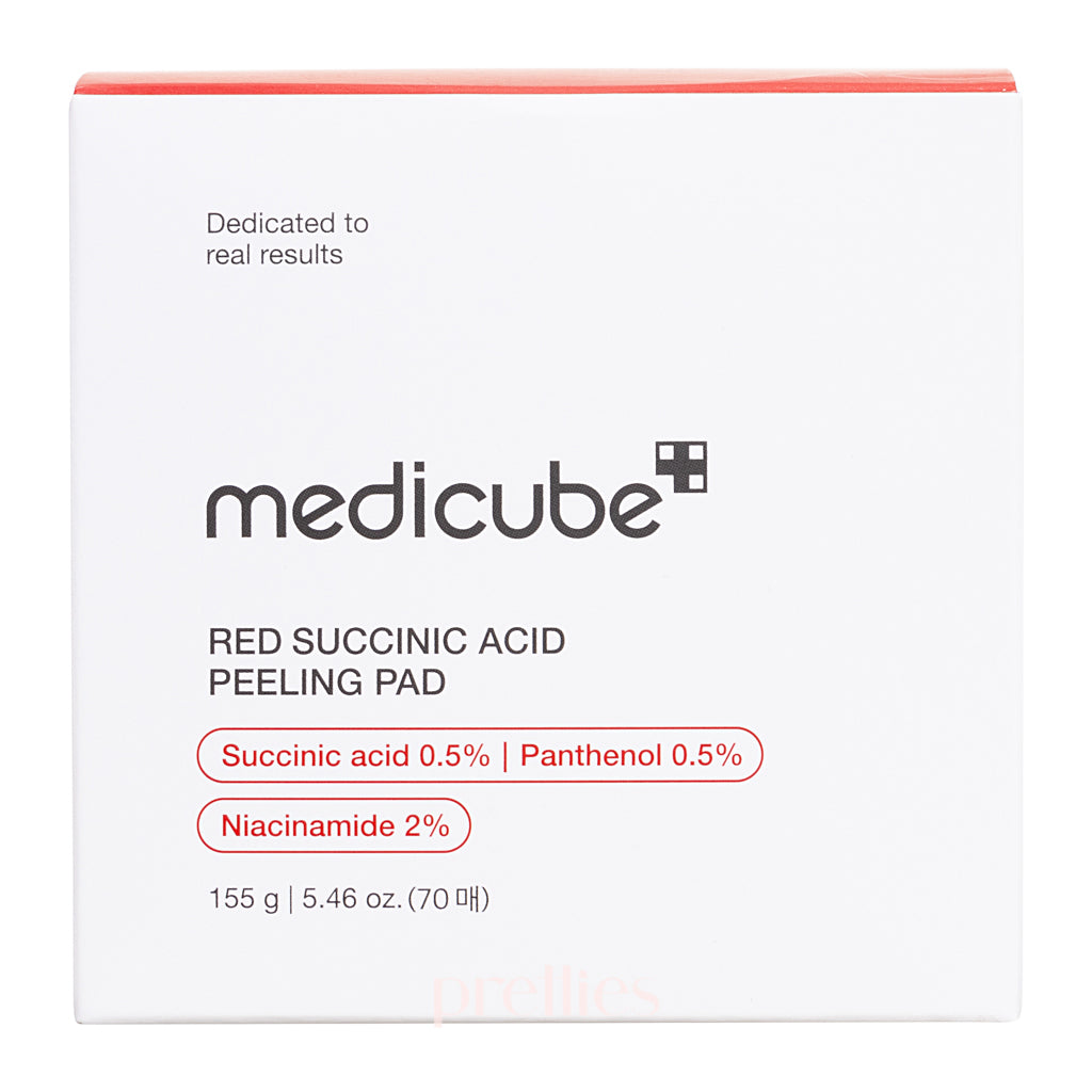 Medicube Red Succinic Acid Exfoliating Pads - 70 Count | Korean Skincare for Acne & Blackheads | Daily Face Peel Treatment for Clear Skin