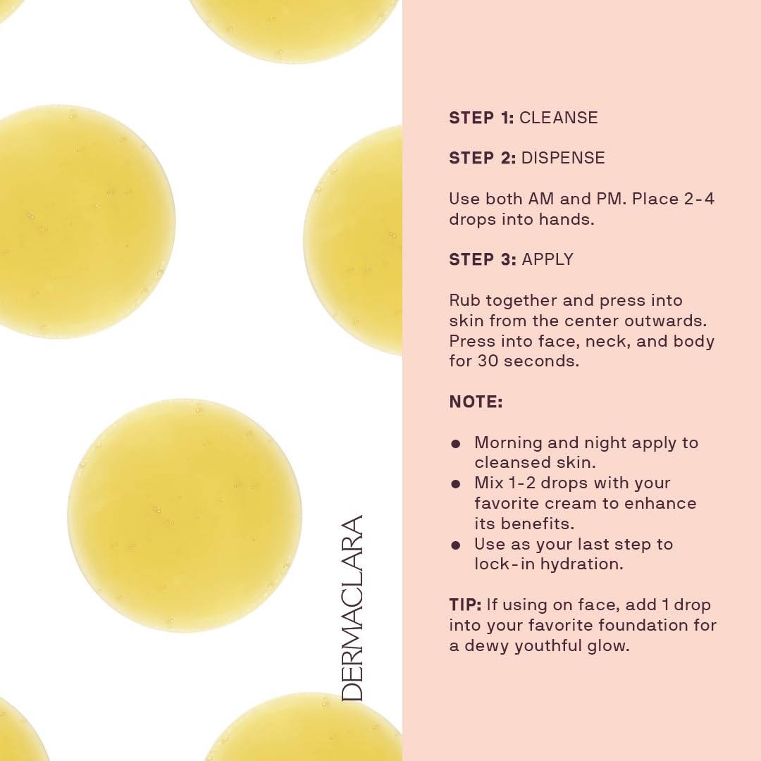 Dermaclara Daily Restorative Face Oil with Jojoba Oil - Hydrating & Anti-Aging Treatment for Women & Men - Nourishing Superfood Formula for Overnight Moisture & Youthful Glow - 30ml - Perfect for Nighttime Skincare Routine & Dry Skin Relief