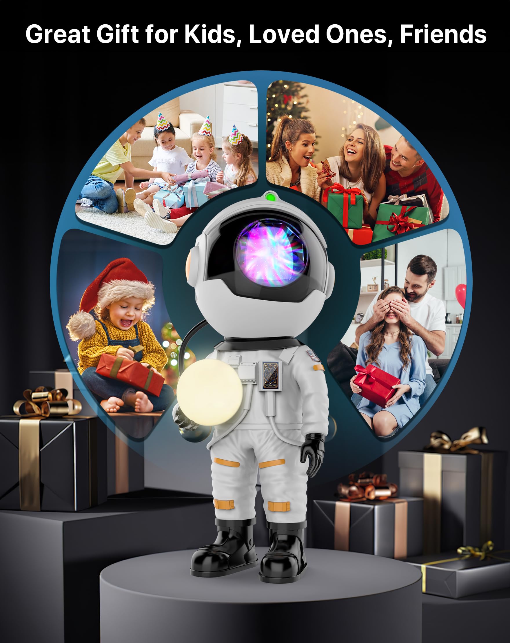 Rossetta Astronaut Galaxy Projector - Starry Night Light for Bedroom & Kids Room with Timer & Remote Control | Space-Themed Room Decor, Home Decoration & Unique Gift for Adults, Teens (Christmas, Birthday) | Perfect for Relaxation, Meditation & Creating a Dreamy Atmosphere