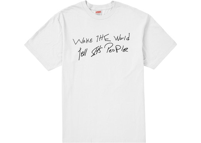 Supreme Buju Banton Wake The World T-Shirt - White Cotton Streetwear Tee for Concerts & Urban Fashion