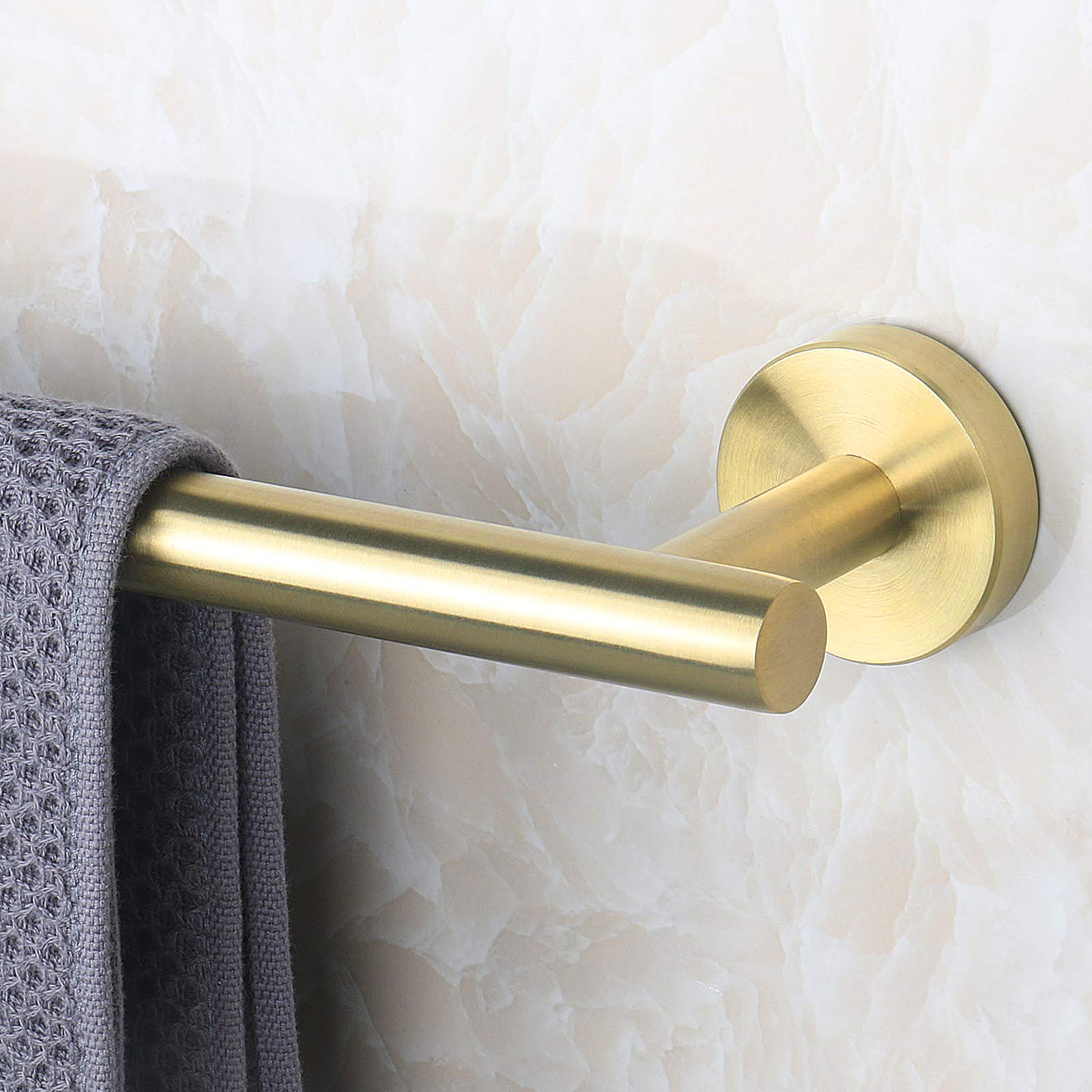 Premium Stainless Steel Bath Towel Bar - 18 Inch Brushed Gold Wall Mounted Towel Rack for Bathroom | Heavy Duty Shower Accessories | Perfect for Spa, Hotel & Home Decor (1 Pack)