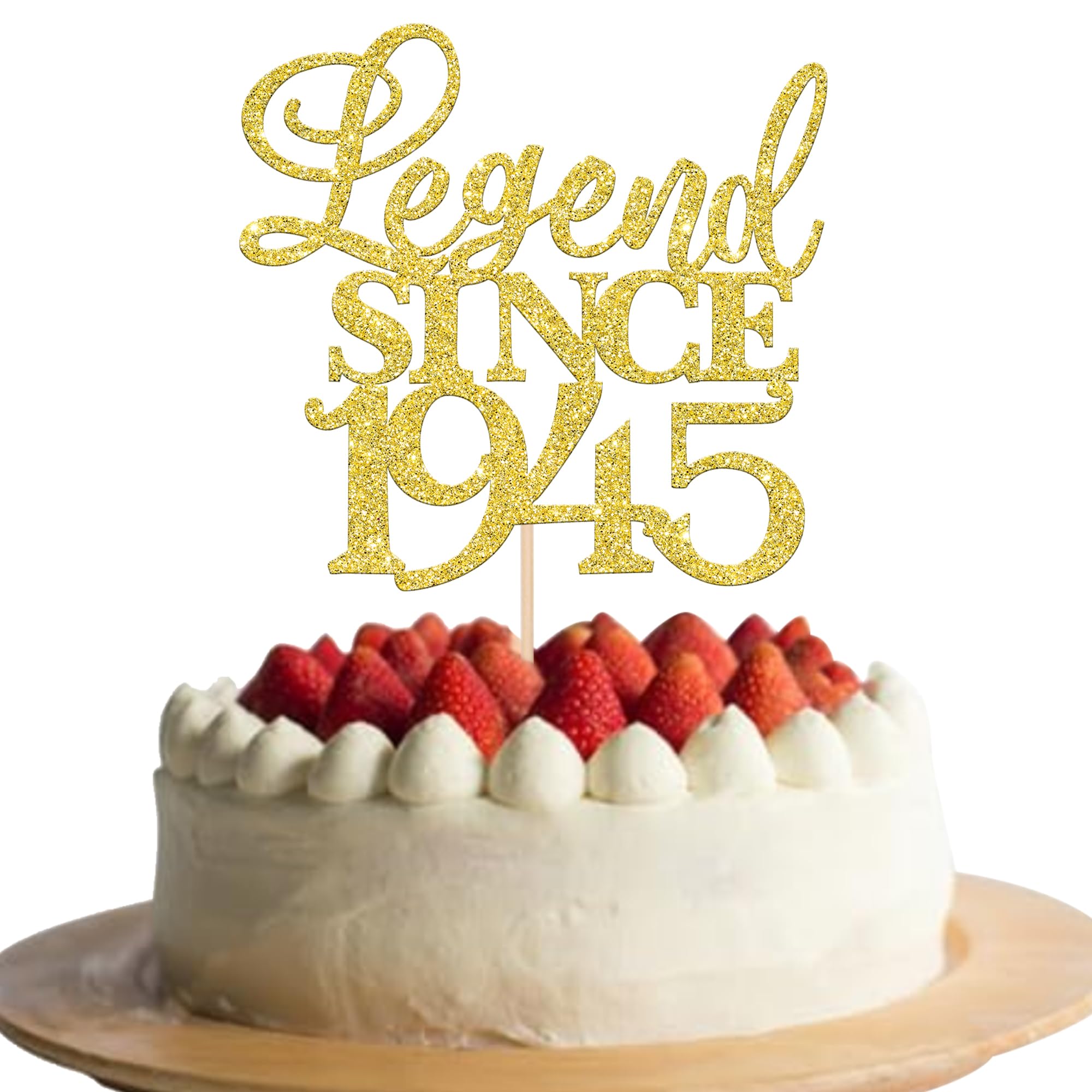 Rsstarxi 1 Pack Legend Since 1943 Cake Topper - 80th Birthday Decor with 'Eighty Cheers', 'Hello 80', 'Funny 80 & Fabulous' Cake Picks for Anniversary & Wedding Party | Glitter Cake Decoration | Perfect for Milestone Celebrations & Retirement Parties