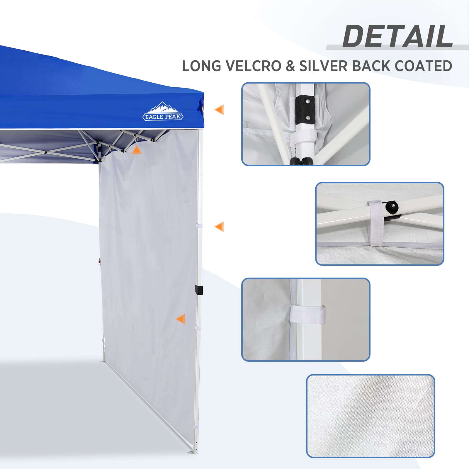 EAGLE PEAK 10x10 Straight Leg Canopy Sunwall/Sidewall - 1 Side Panel, Blue - Perfect for Outdoor Events, Beach Parties & Camping Shelter