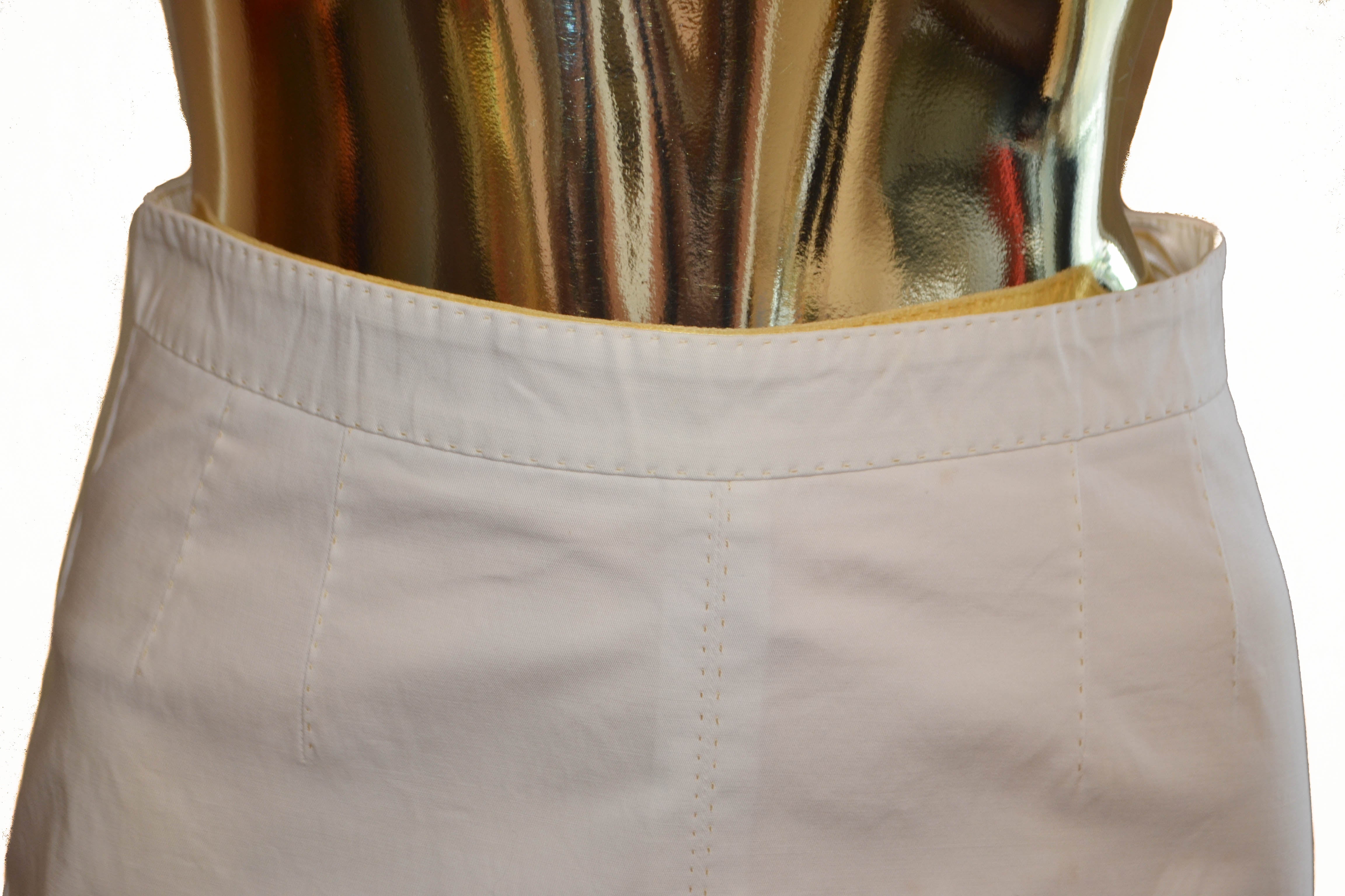 Authentic Louis Vuitton Women's White Skirt Size 36 - Luxury Designer A-Line Skirt for Women, Perfect for Parties, Weddings & Office Wear