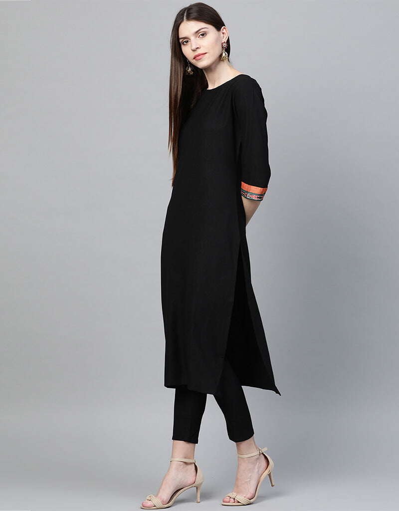 Stylish Black Rayon Pant Suit for Women - Comfortable Office Wear & Formal Business Attire - Perfect for Work, Interviews, and Professional Events