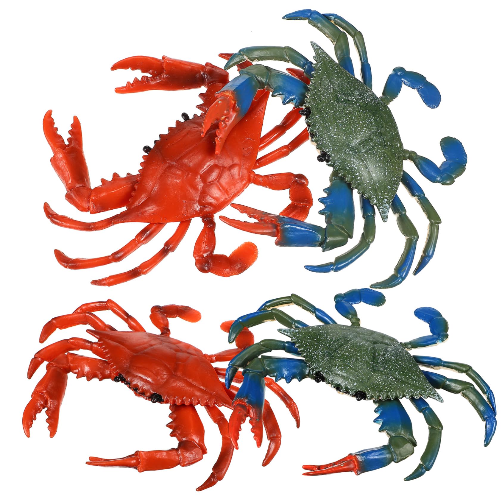 SAFIGLE 4-Piece Kids Ocean Animal Toy Set - PVC Crab Aquatic Toys for Children, Educational Sea Creature Playset for Toddlers | Perfect for Beach Play, Pool Fun, and Marine Life Learning Activities