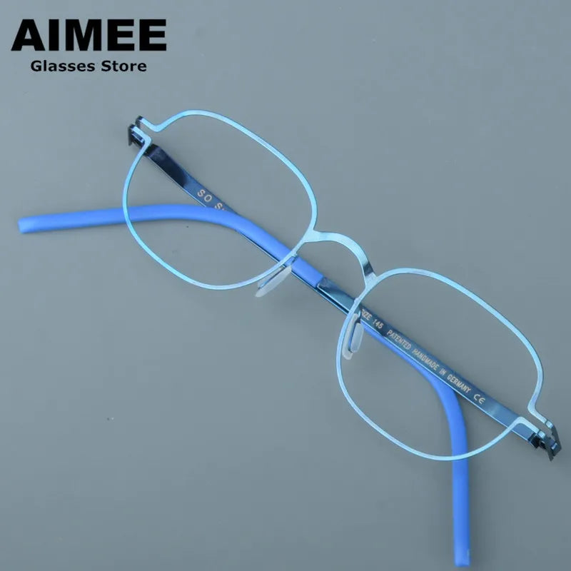 Aimee Women's Full Rim Square Oval Screwless Steel Eyeglasses Frame 13547 - Lightweight & Durable for Office, Reading & Everyday Use