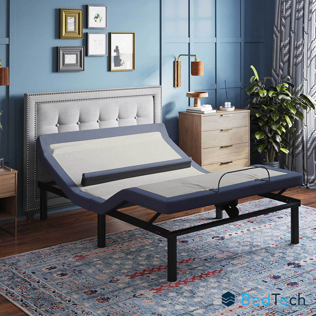 BT6500 Adjustable Bed Base with Remote Control - Memory Foam Mattress Compatible for Back Pain Relief & Zero Gravity Position - Perfect for Home, Office & Guest Room Use