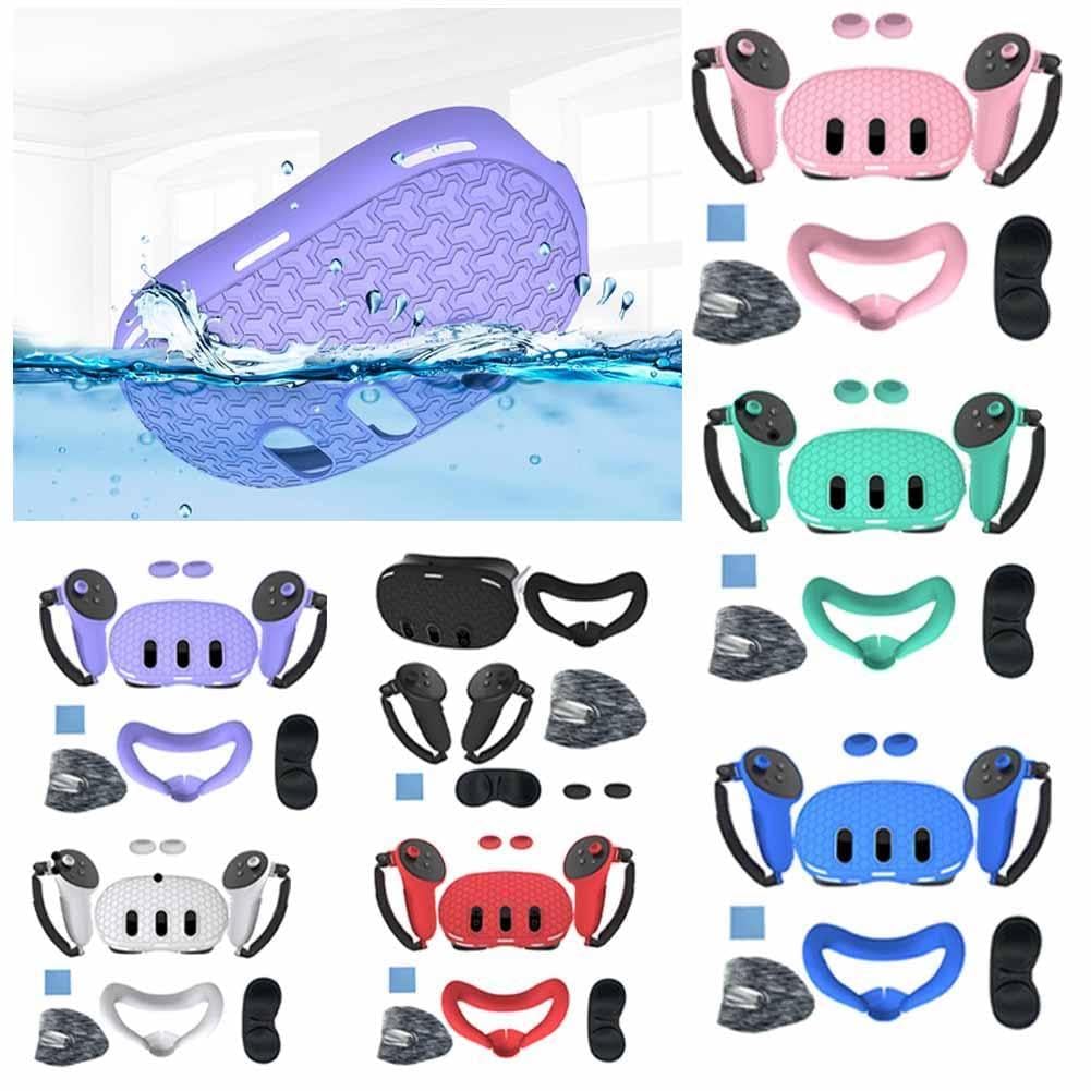 7-in-1 VR Accessories Kit for Meta Quest 3 - Protective Cover, Lens Protector, Controller Grips & Face Cushion - Enhance Gaming Comfort & Safety for Virtual Reality Adventures