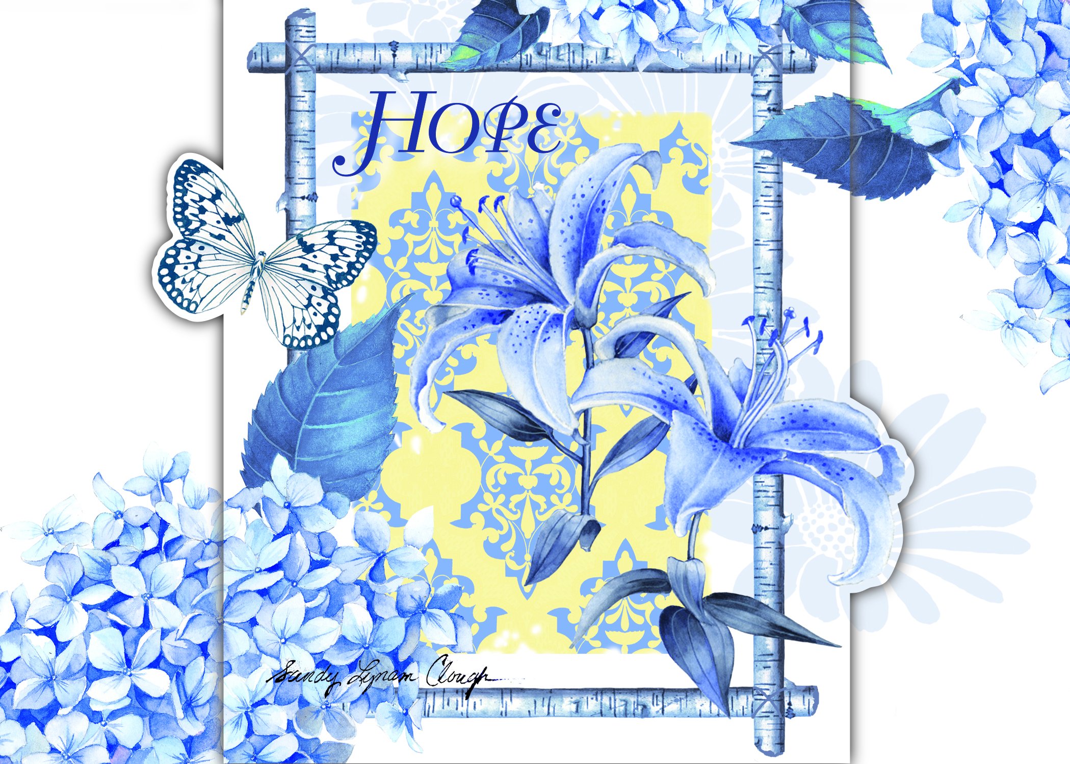 DGR Indigo Garden Birthday Greeting Cards - Box of 12 Elegant Floral Design Cards for Birthdays, Anniversaries & Special Occasions