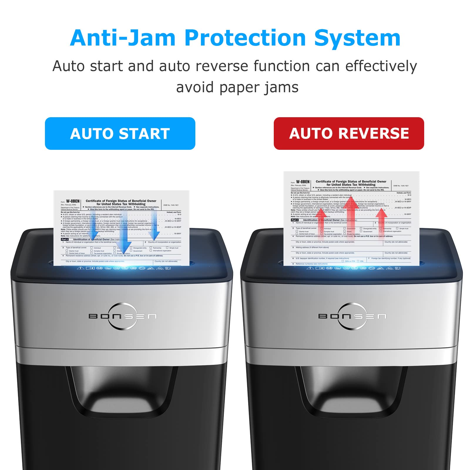 BONSEN 16-Sheet Heavy Duty Cross-Cut Paper Shredder for Office & Home Use - 60-Minute Continuous Run Time, 60dB Low Noise, 5.3-Gallon Pull-Out Bin, Anti-Jam Technology - Perfect for Confidential Document Destruction & CD Shredding (Model S3102)