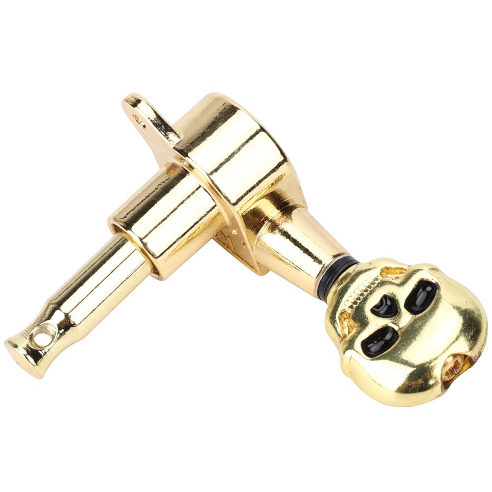 6 Pcs Golden Skull-Shaped Guitar Tuning Pegs - Machine Head String Tuner Keys for Electric Guitar & Bass - Perfect for Rock, Metal & Gothic Musicians