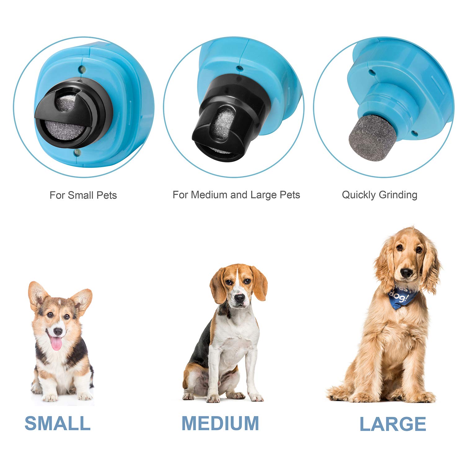 Professional Electric Dog Nail Grinder - 2-Speed Rechargeable Pet Nail Trimmer with LED Light for Safe & Gentle Nail Grooming - Perfect for Small, Medium & Large Dogs & Cats - Ideal for At-Home Pet Grooming & Stress-Free Nail Care