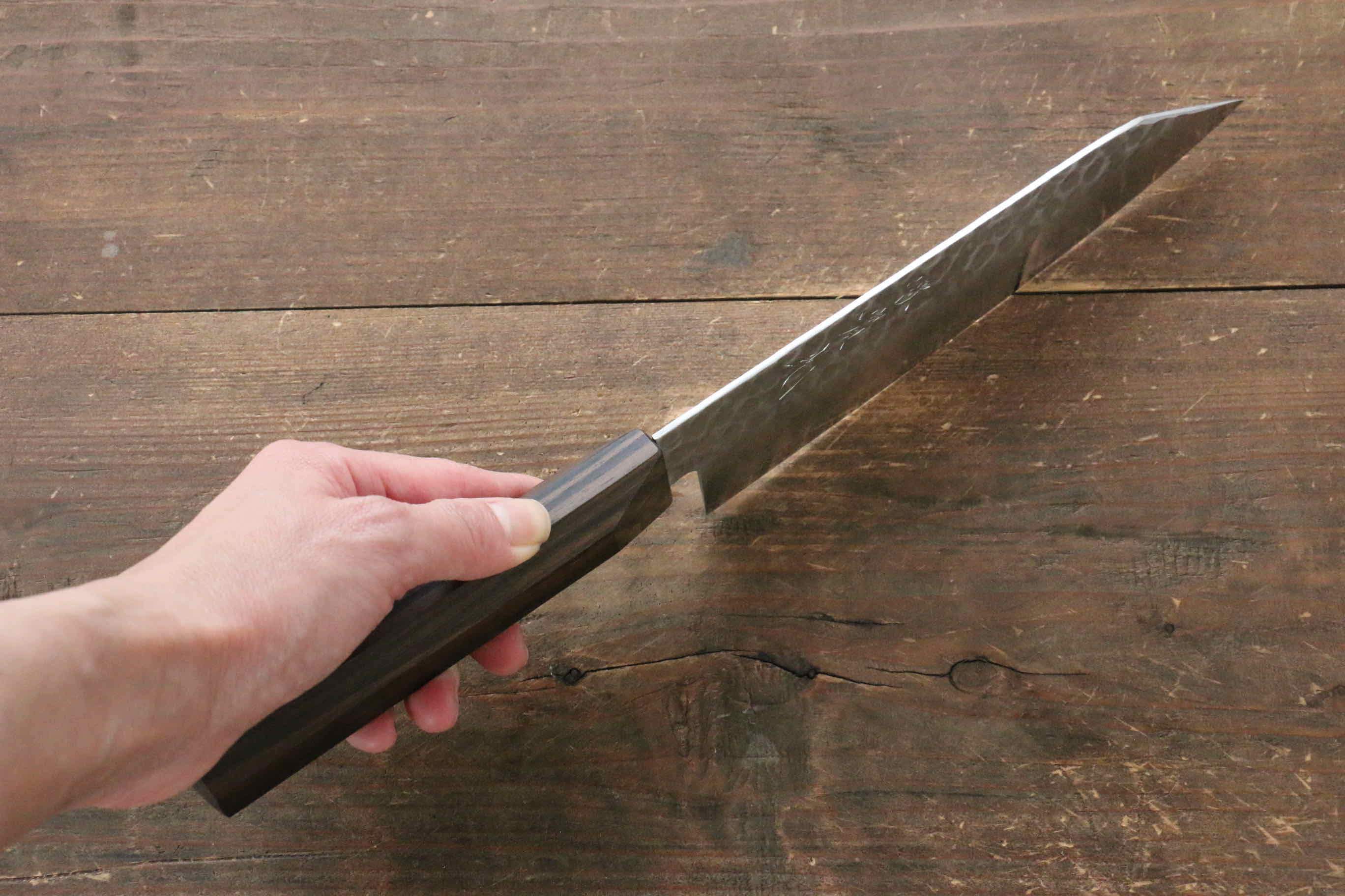 Premium Jikko VG10 17-Layer Damascus Santoku Knife 170mm with Ebony Wood Handle - Perfect for Slicing, Dicing & Chopping Vegetables, Meat & Fish