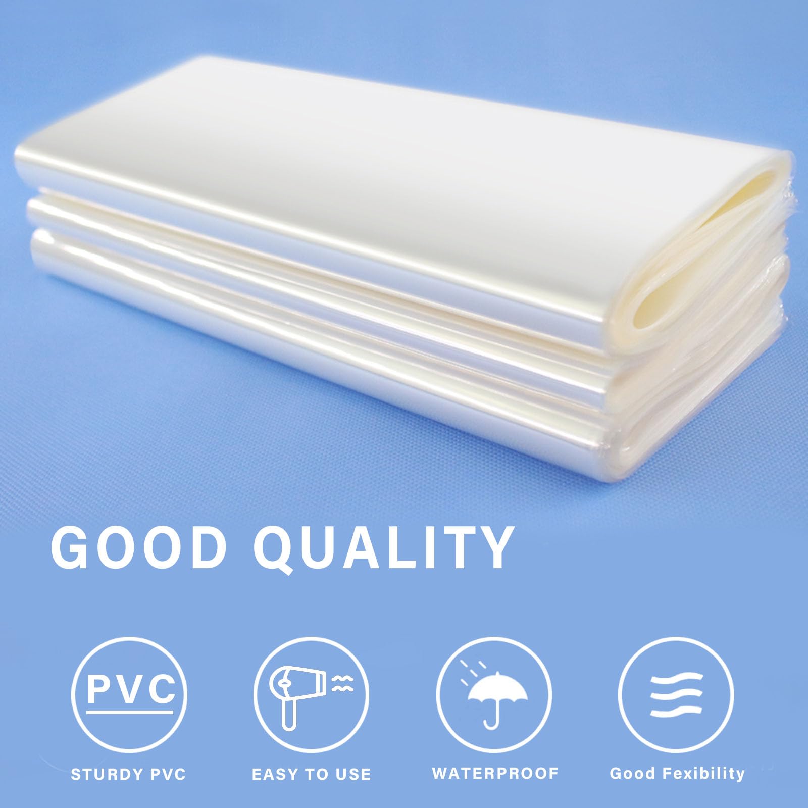 100 Pcs 13x19 Inches Clear PVC Heat Shrink Wrap Bags for Gift Baskets, Food Packaging & Product Bundling - Durable Plastic Shrink Film for Retail, Shipping & Storage