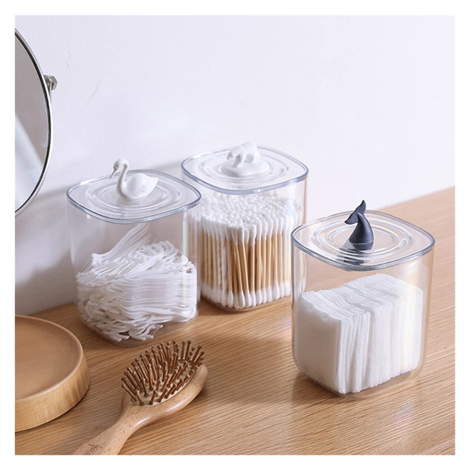 Whale-Shaped Transparent Plastic Toothpick Holder & Cotton Swab Storage Box - Waterproof Cosmetic Organizer for Bathroom, Kitchen, and Travel (Color: Whale)