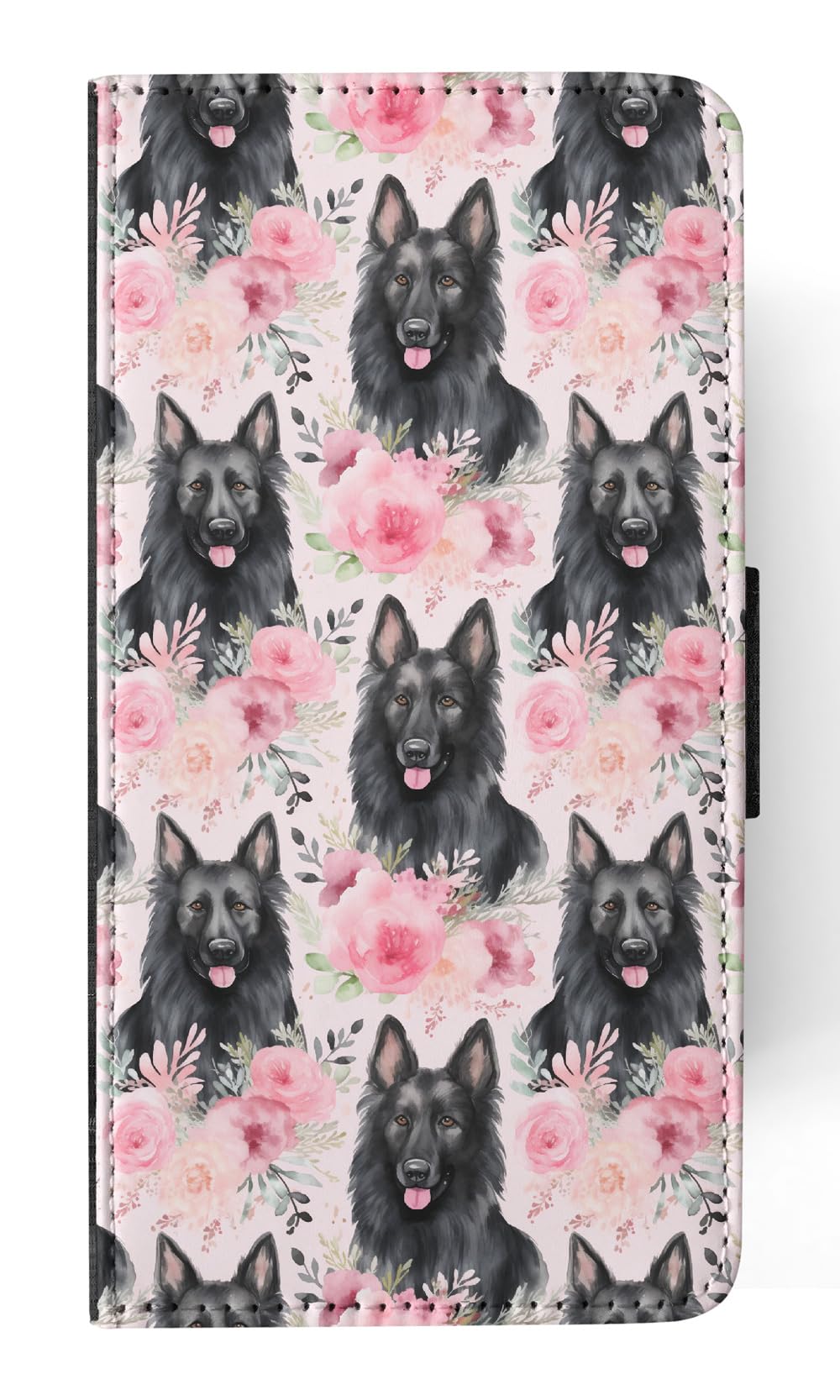 Stylish Belgian Sheepdog Puppy Faux Leather Flip Wallet Case for Apple iPhone 15 Plus - Perfect for Dog Lovers & Everyday Use