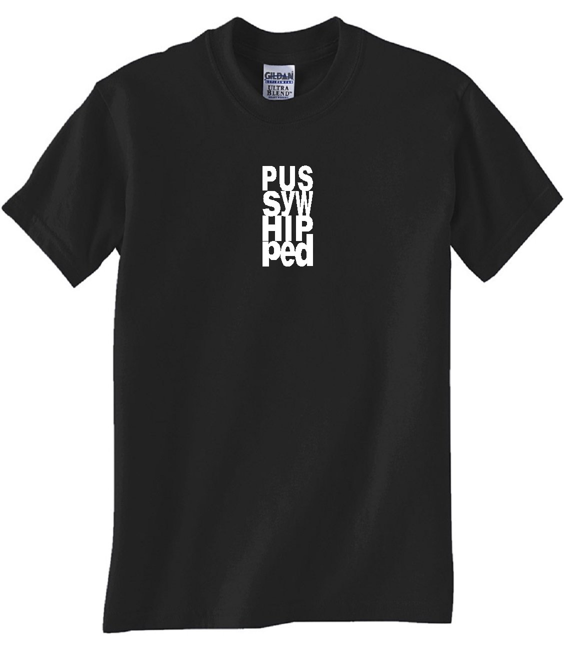 STUFF WITH ATTITUDE Pussy Whipped Black Graphic T-Shirt for Women - Funny Sarcastic Tee for Casual Wear, Parties & Gifts