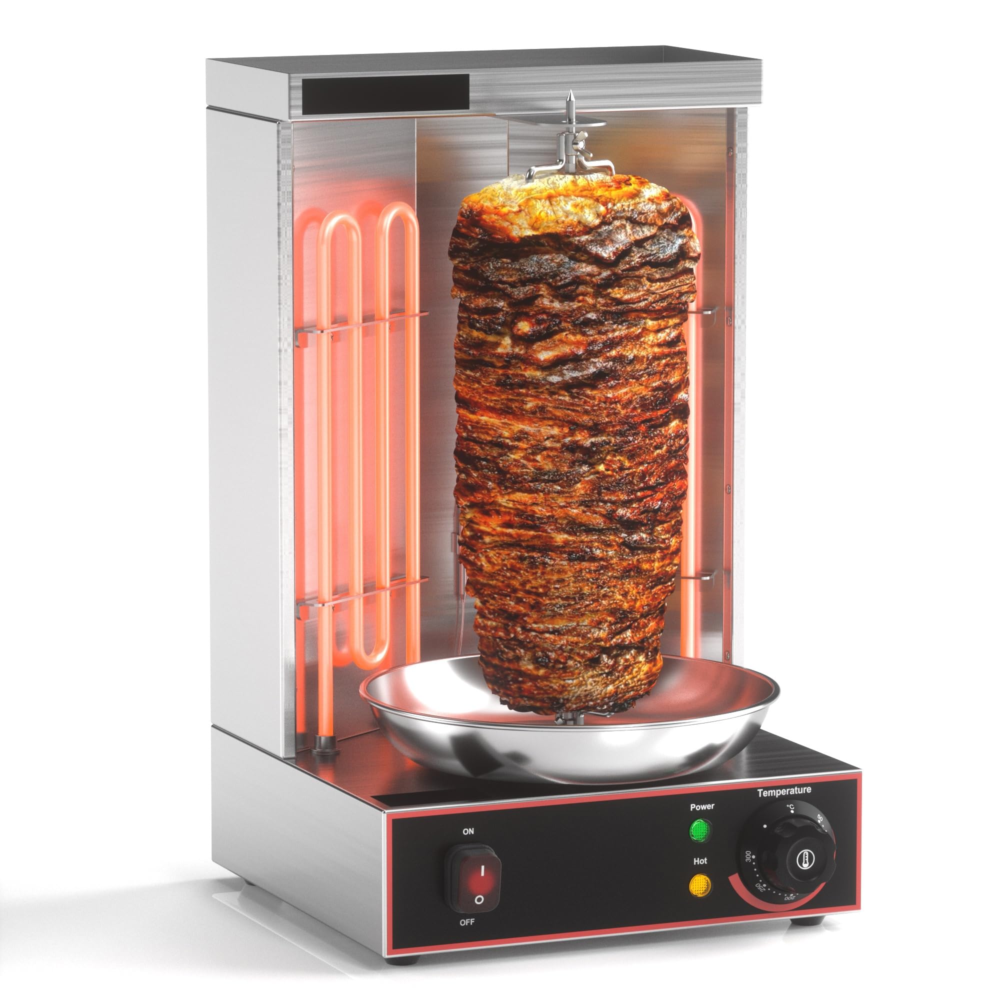 Commercial Electric Vertical Broiler - Stainless Steel Shawarma Machine & Kebab Grill for Gyro, Doner, Al Pastor - Perfect for Restaurants, Food Trucks & Catering Businesses - Indoor/Outdoor Rotisserie Oven with Energy Saving Design