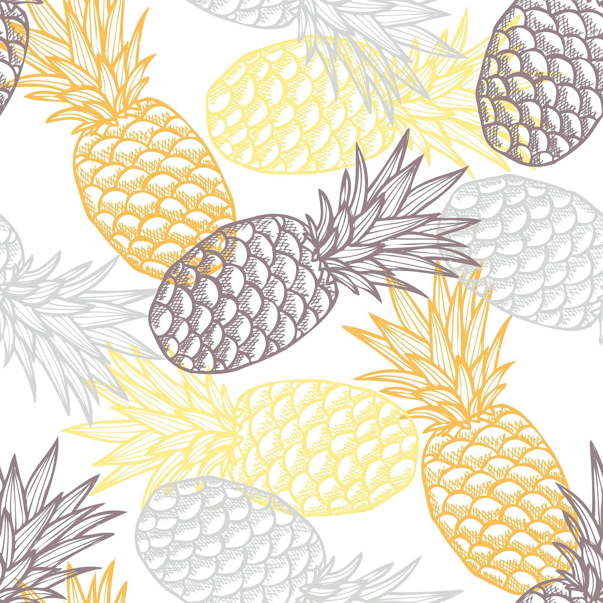 Yellow and White Tropical Peel and Stick Removable Wallpaper - Self-Adhesive Wall Decor for Bedroom, Living Room, Nursery | Easy Installation & Damage-Free Removal