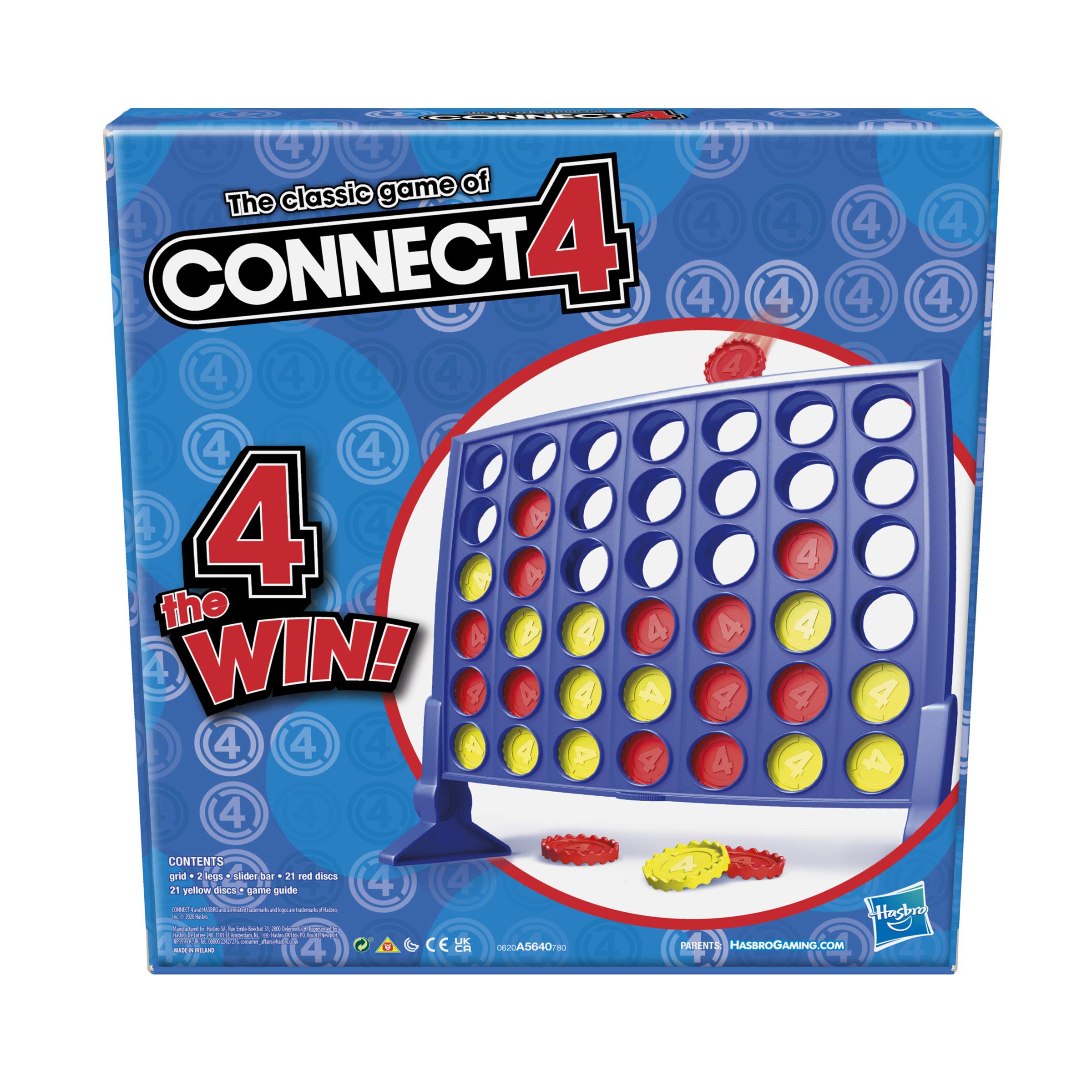 Hasbro Gaming Connect 4 Classic Grid - 4 in a Row Strategy Board Game for Kids & Adults - Fun Family Game Night & Party Entertainment