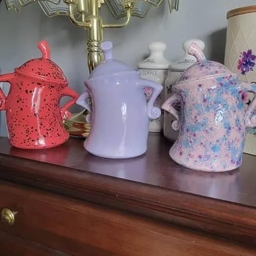 FBITE Fun Ceramic Cookie Jar Candy Dish - Rustic Farmhouse Kitchen Storage Canister with Attitude, Decorative Home Decor for Countertop - Perfect for Storing Cookies, Candies & Kitchen Essentials (Red)