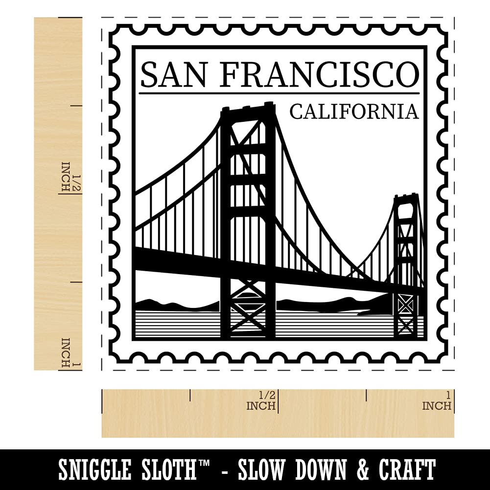 San Francisco California Travel Souvenir Self-Inking Rubber Stamp - 1 Inch Small Stamp with Black Ink - Perfect for Passport, Scrapbooking & Travel Journaling