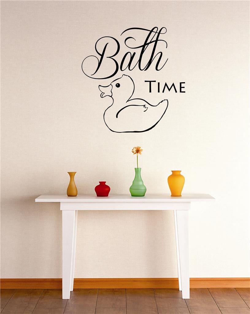 Peel & Stick Wall Decal Sticker - Cute Bathtime Duck Design for Bathroom, Nursery & Kids Room Decor - Waterproof Vinyl Mural Art (20x30 Inches, 22 Colors) - Perfect for Baby Showers, Bathroom Makeovers & Playroom Wall Decor