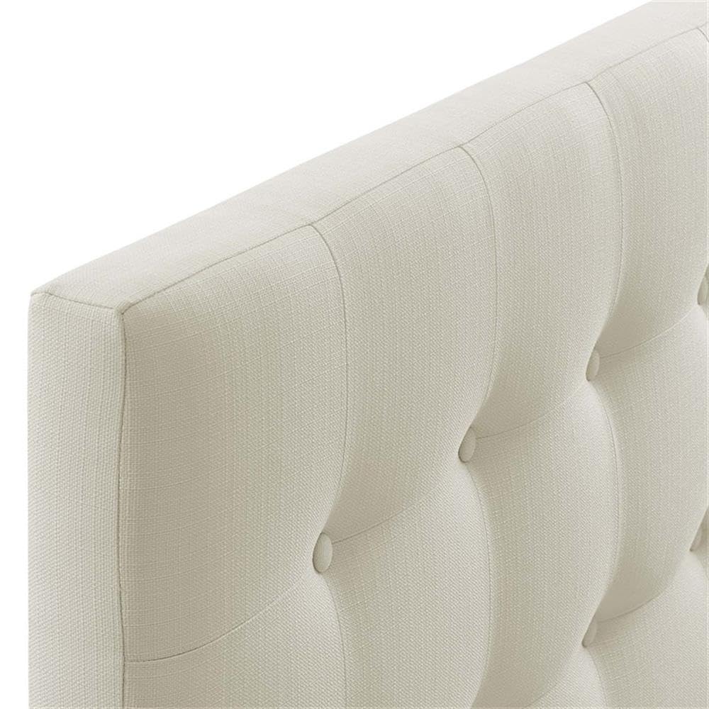 Roseberry Kids Modern Fabric Upholstered Queen Panel Headboard in Ivory - Soft & Durable Bed Frame Headboard for Girls' & Boys' Bedrooms, Nursery Decor, Kids Room Makeover