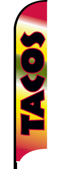 Custom Feather Flag Banner - Vibrant Tacos Design for Outdoor Events, Food Trucks & Festivals | Durable & Eye-Catching Advertising Solution