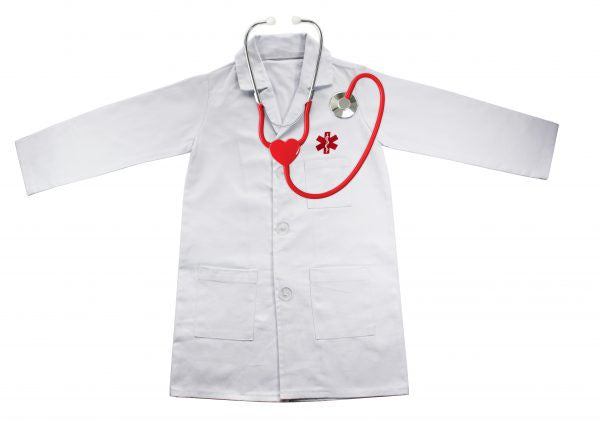 Kids Doctor Costume Set with Functional Stethoscope - Pretend Play Dress Up for Children's Role Play & Halloween