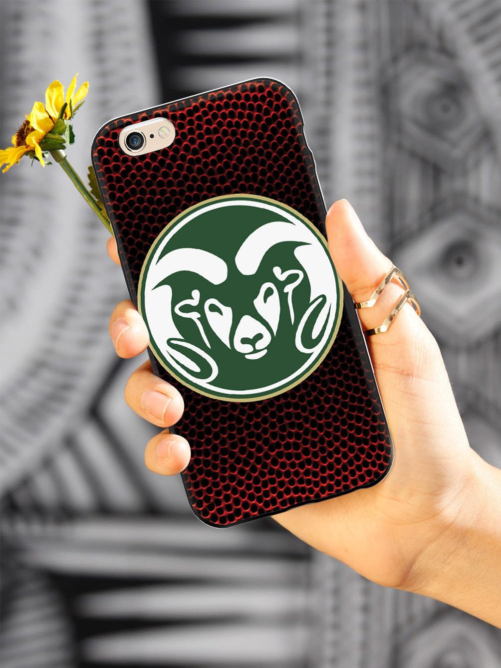 Premium 3D Textured iPhone 15 Pro Max Case with Rubber Bumper - Shockproof Protective Cover for Apple iPhone 15 Pro Max - Colorado State University Basketball Design - Perfect for Sports Fans and Daily Protection