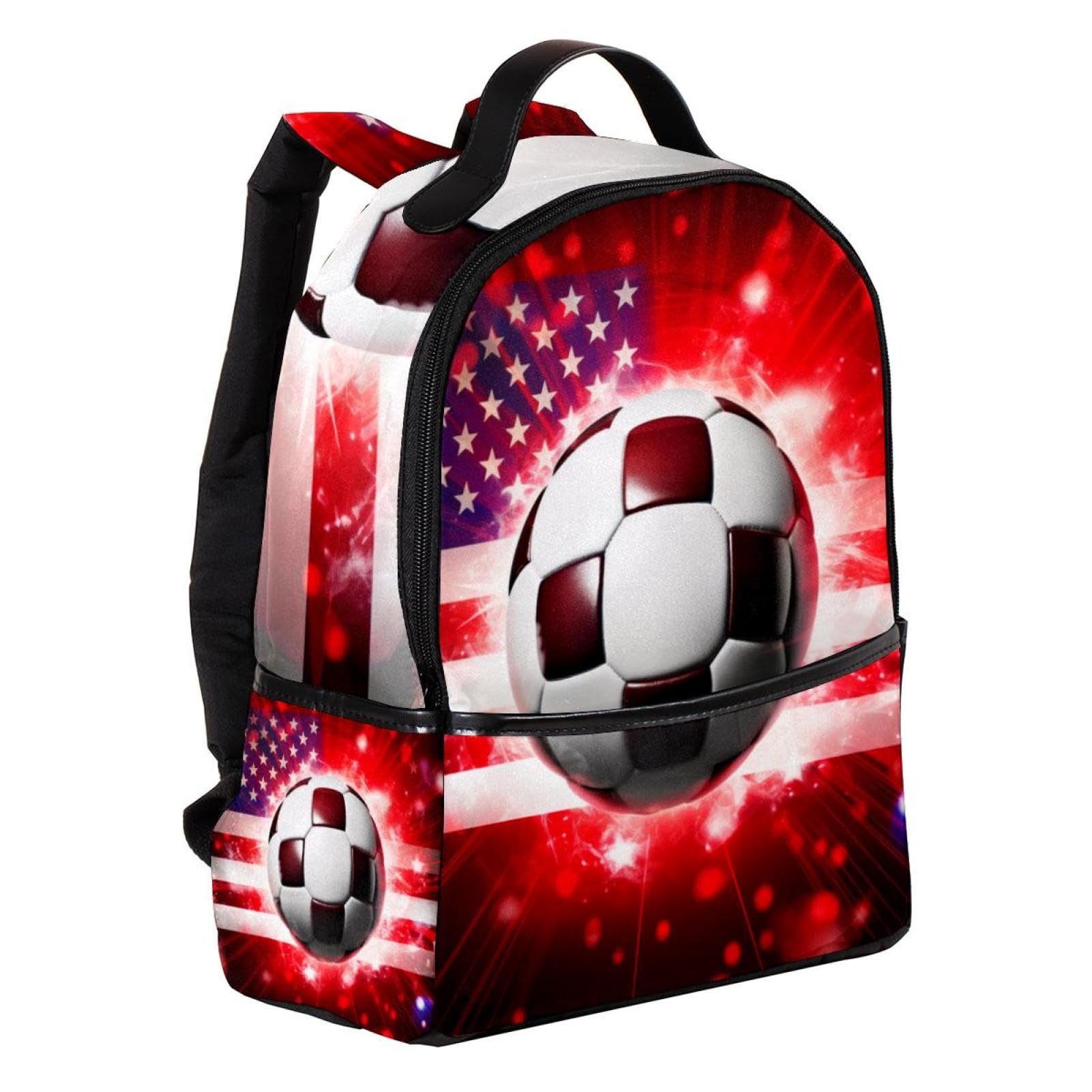 Best Travel Backpacks for Women & Men - Durable American Flag Football Design Backpack for Hiking, School & Outdoor Adventures