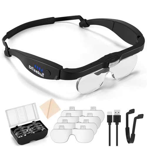 Black 1x to 5.0x Magnifying Glasses