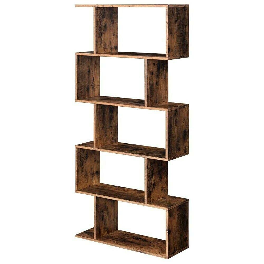 5-Tier Ladder Bookshelf - Industrial S-Shaped Bookcase with Open Shelves for Home & Office Decor | Perfect for Displaying Books, Plants, and Decorative Items in Living Rooms, Bedrooms, or Workspaces
